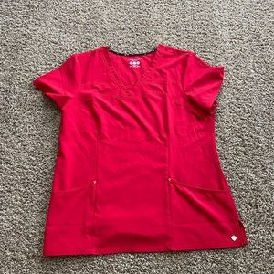 Women’s red scrub top